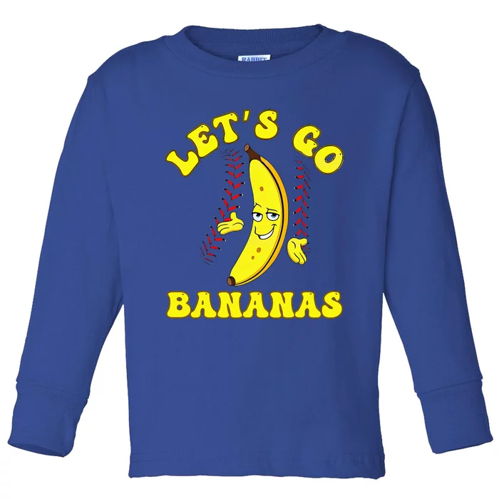 Funny LetS Go Bananas Cute Banana Toddler Long Sleeve Shirt