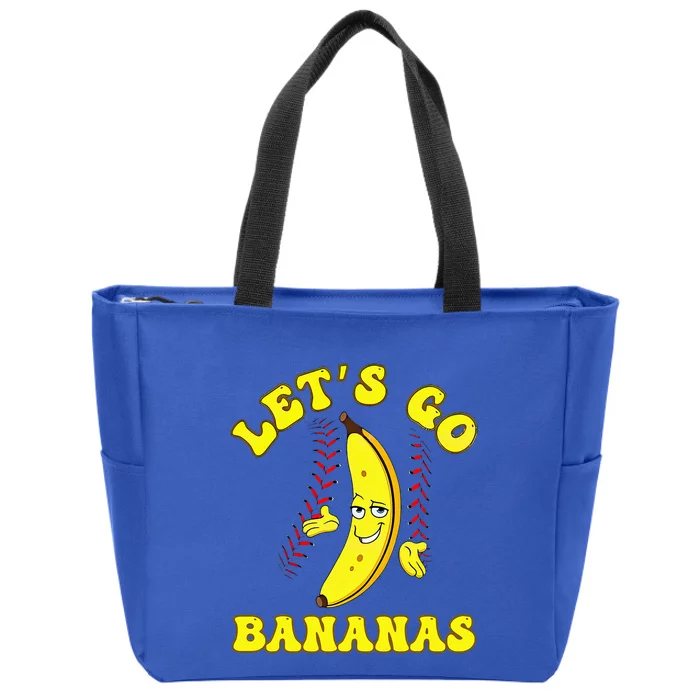 Funny LetS Go Bananas Cute Banana Zip Tote Bag