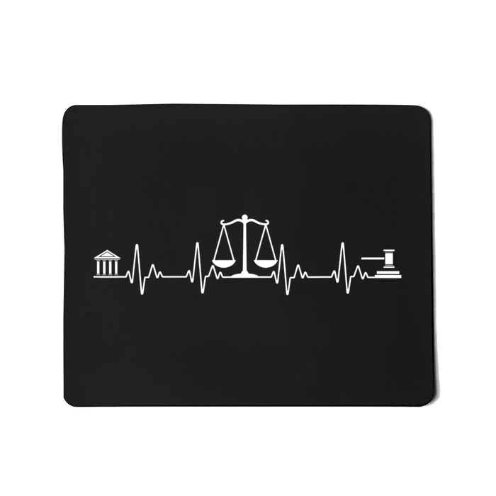 Funny Lawyer Gift Law School Attorney Men Women Heartbeat Mousepad