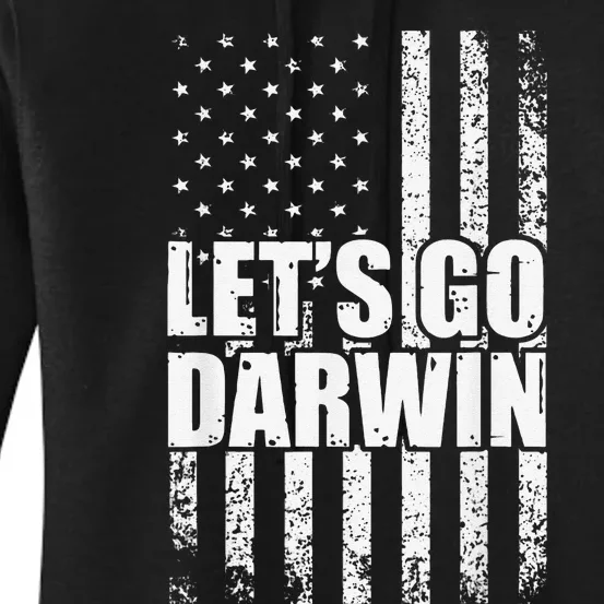 Funny Lets Go Darwin LetS Go Darwin American Flag Women's Pullover Hoodie