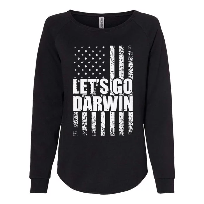 Funny Lets Go Darwin LetS Go Darwin American Flag Womens California Wash Sweatshirt