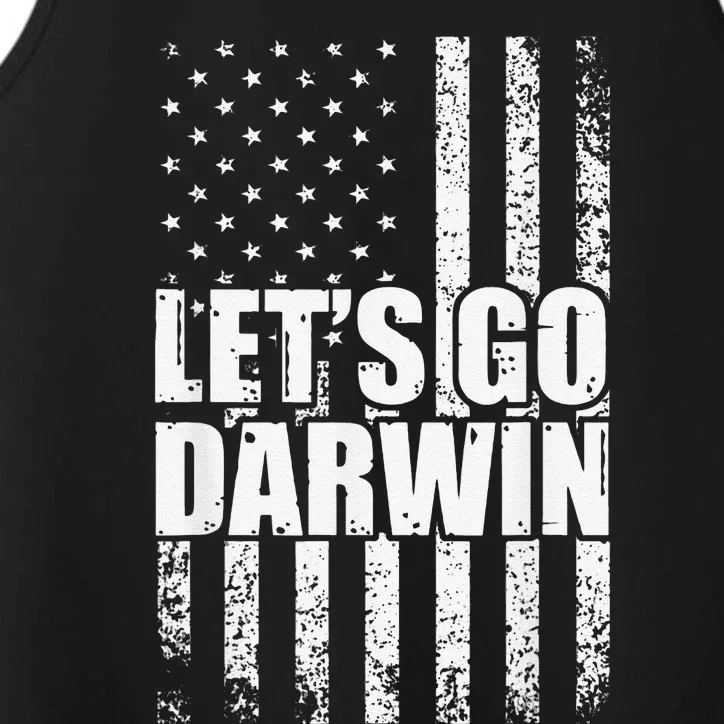 Funny Lets Go Darwin LetS Go Darwin American Flag Performance Tank