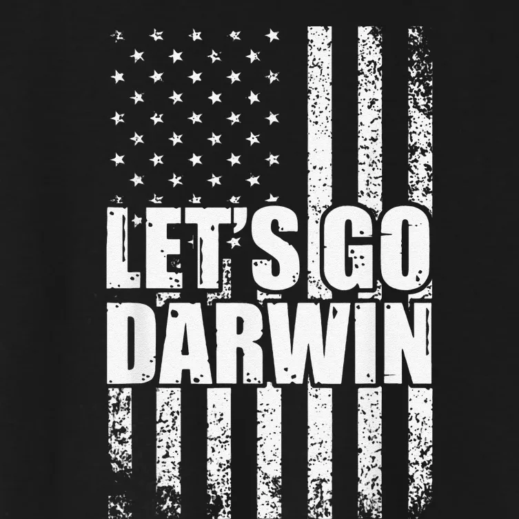 Funny Lets Go Darwin LetS Go Darwin American Flag Women's Crop Top Tee