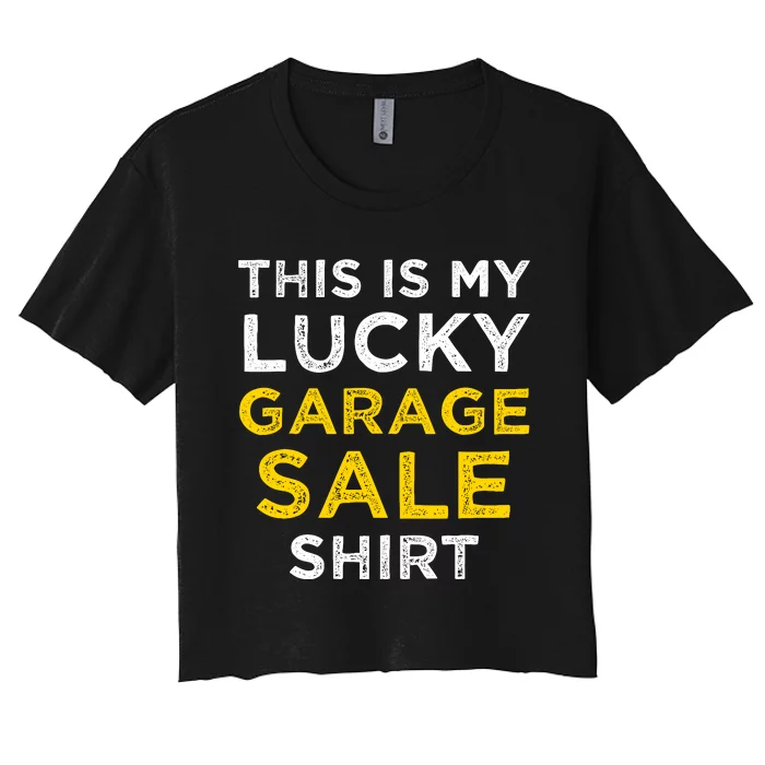 Funny Lucky Garage Sale Frugal Shopper Women's Crop Top Tee