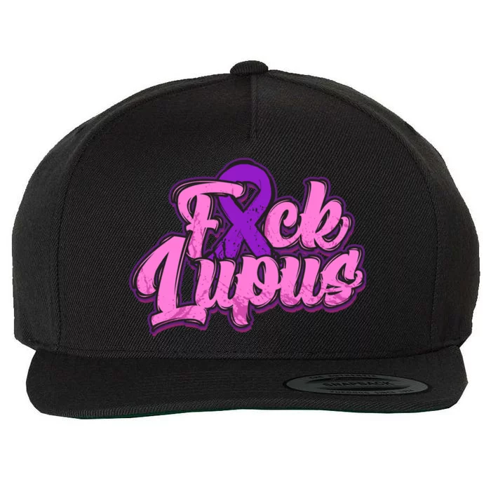 Fuck Lupus Gift Lupus Awareness Month Purple Ribbon Gift Wool Snapback Cap