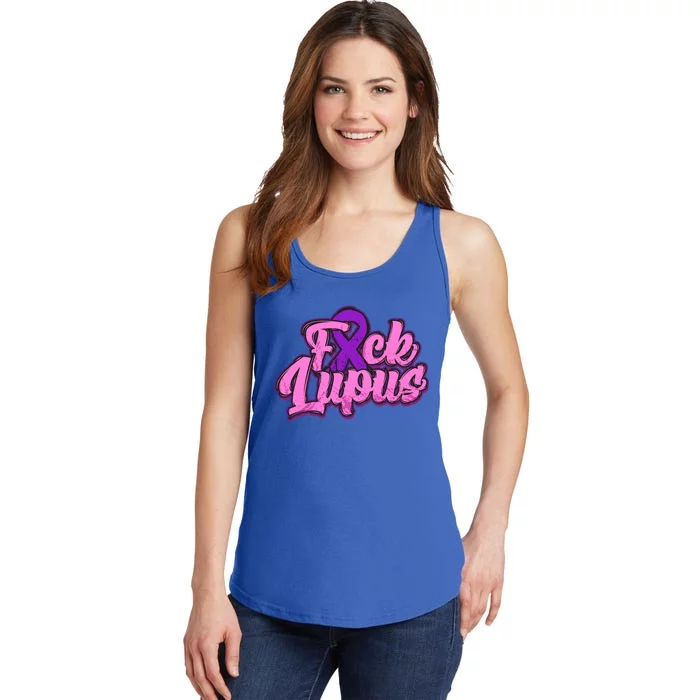 Fuck Lupus Gift Lupus Awareness Month Purple Ribbon Gift Ladies Essential Tank