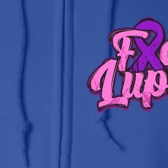 Fuck Lupus Gift Lupus Awareness Month Purple Ribbon Gift Full Zip Hoodie