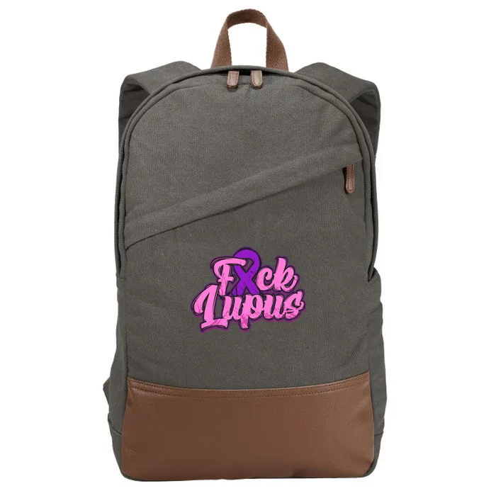 Fuck Lupus Gift Lupus Awareness Month Purple Ribbon Gift Cotton Canvas Backpack