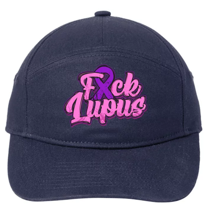 Fuck Lupus Gift Lupus Awareness Month Purple Ribbon Gift 7-Panel Snapback Hat