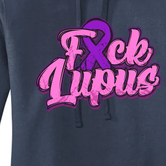 Fuck Lupus Gift Lupus Awareness Month Purple Ribbon Gift Women's Pullover Hoodie