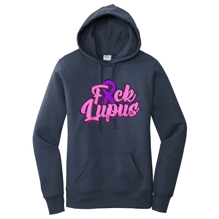 Fuck Lupus Gift Lupus Awareness Month Purple Ribbon Gift Women's Pullover Hoodie