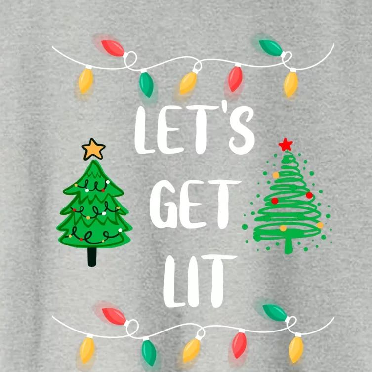 Funny Let's Get Lit Christmas Lights Gift Tee Xmas Holidays Cute Gift Women's Crop Top Tee