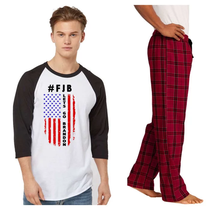 FJB Let's Go Brandon American Flag Raglan Sleeve Pajama Set