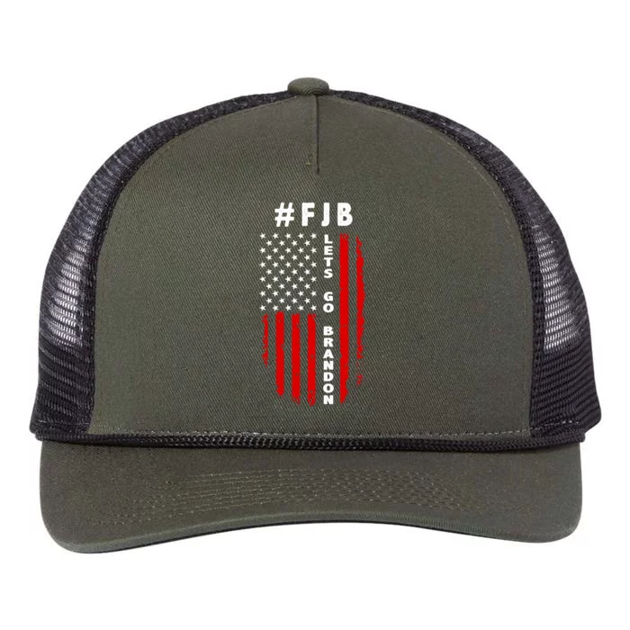 FJB Let's Go Brandon American Flag Retro Rope Trucker Hat Cap