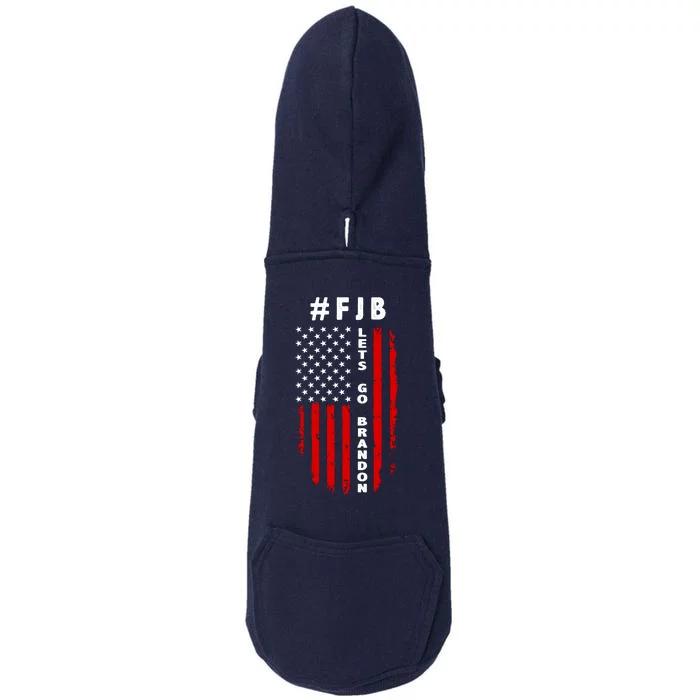 FJB Let's Go Brandon American Flag Doggie 3-End Fleece Hoodie