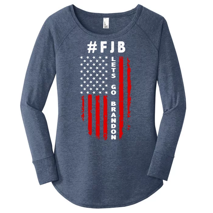 FJB Let's Go Brandon American Flag Women's Perfect Tri Tunic Long Sleeve Shirt