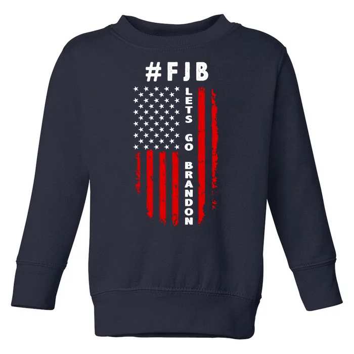 FJB Let's Go Brandon American Flag Toddler Sweatshirt