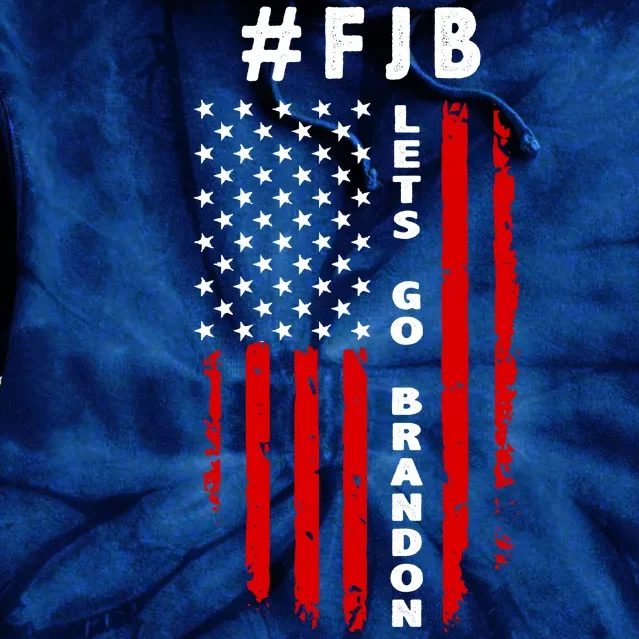 FJB Let's Go Brandon American Flag Tie Dye Hoodie