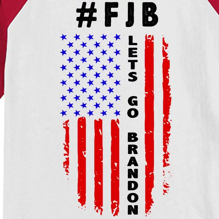 FJB Let's Go Brandon American Flag Kids Colorblock Raglan Jersey