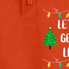 Funny Let's Get Lit Christmas Lights Gift Tee Xmas Holidays Gift Dry Zone Grid Performance Polo