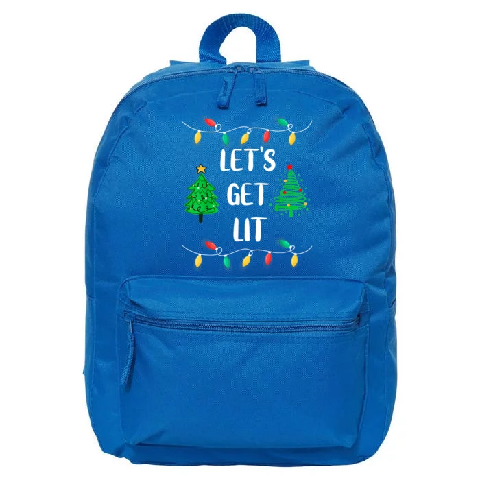 Funny Let's Get Lit Christmas Lights Gift Tee Xmas Holidays Gift 16 in Basic Backpack