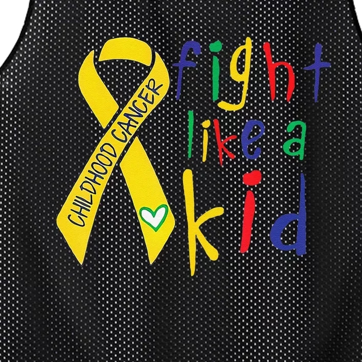 Fight Like Gold Ribbon Childhood Cancer Awareness Gift Mesh Reversible Basketball Jersey Tank