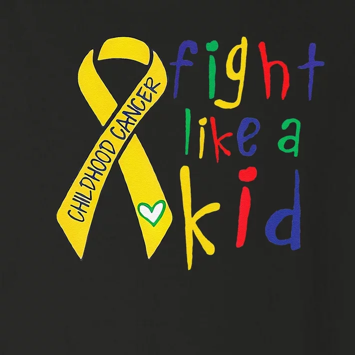 Fight Like Gold Ribbon Childhood Cancer Awareness Gift Toddler Long Sleeve Shirt