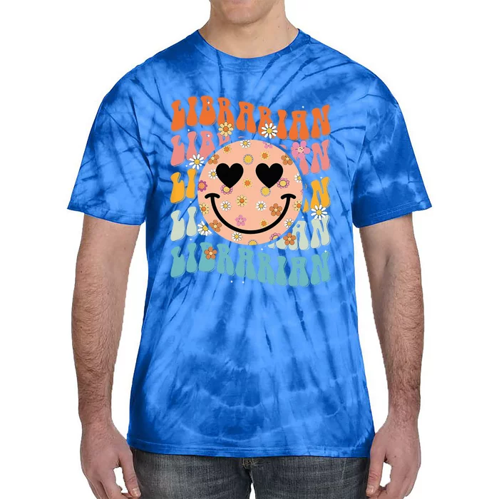 Funny Librarian Groovy Back To School Teachers Day Tie-Dye T-Shirt