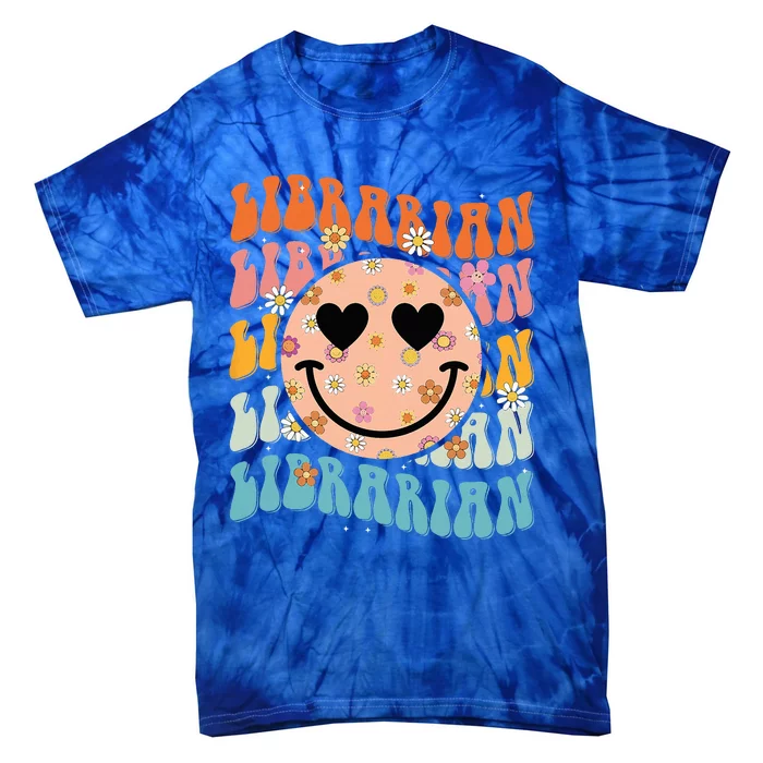 Funny Librarian Groovy Back To School Teachers Day Tie-Dye T-Shirt