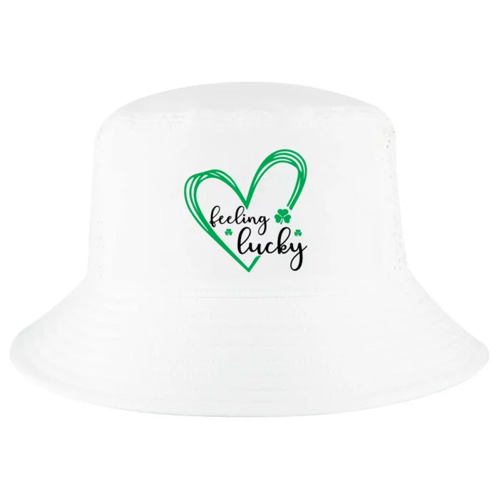 Feeling Lucky Green Doodle Heart Saint Patricks Day Cool Comfort Performance Bucket Hat