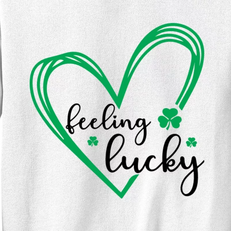 Feeling Lucky Green Doodle Heart Saint Patricks Day Sweatshirt