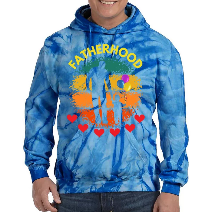 Fatherhood Love Gift Tie Dye Hoodie