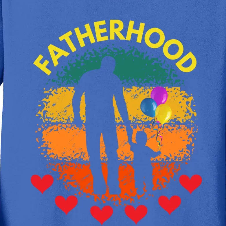 Fatherhood Love Gift Kids Long Sleeve Shirt