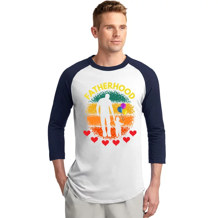 Fatherhood Love Gift Baseball Sleeve Shirt