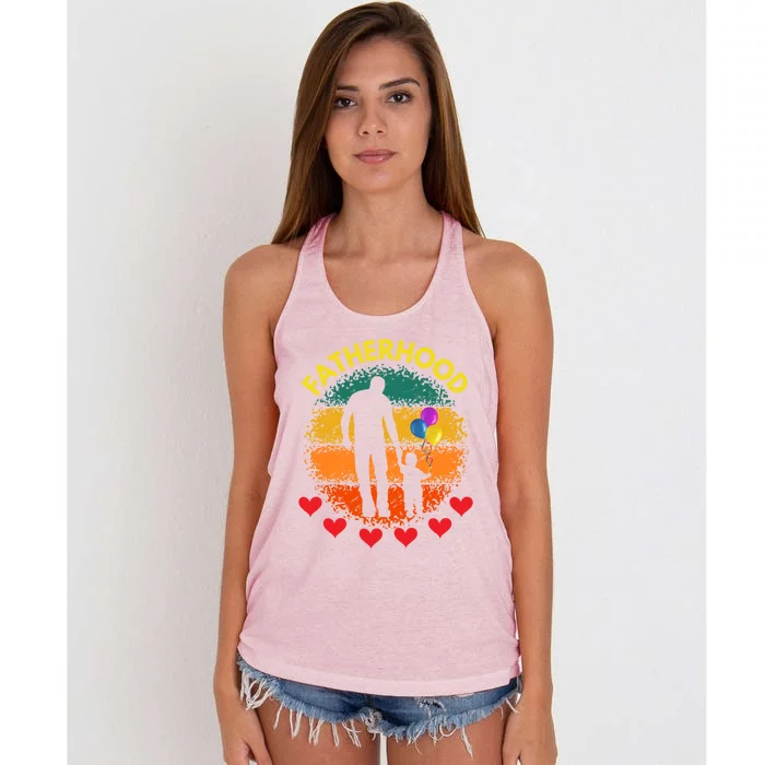 Fatherhood Love Gift Women's Knotted Racerback Tank