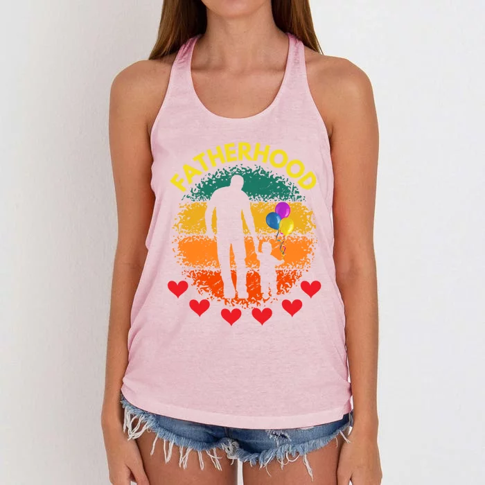 Fatherhood Love Gift Women's Knotted Racerback Tank