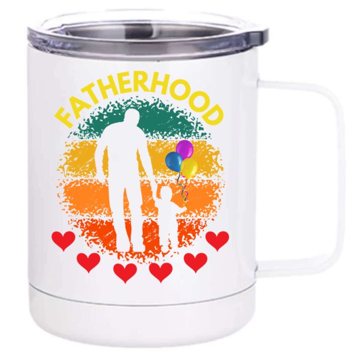 Fatherhood Love Gift Front & Back 12oz Stainless Steel Tumbler Cup