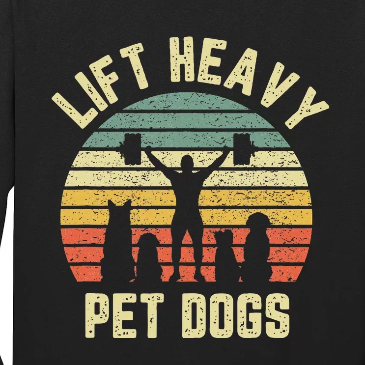 Funny Lift Heavy Pet Dogs Gym Fitness Weight Lifting Long Sleeve Shirt