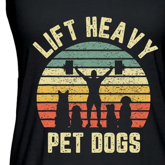 Funny Lift Heavy Pet Dogs Gym Fitness Weight Lifting Ladies Essential Flowy Tank