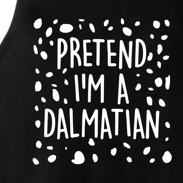 Funny Lazy Halloween Costume Pretend I'm A Dalmatian Ladies Tri-Blend Wicking Tank