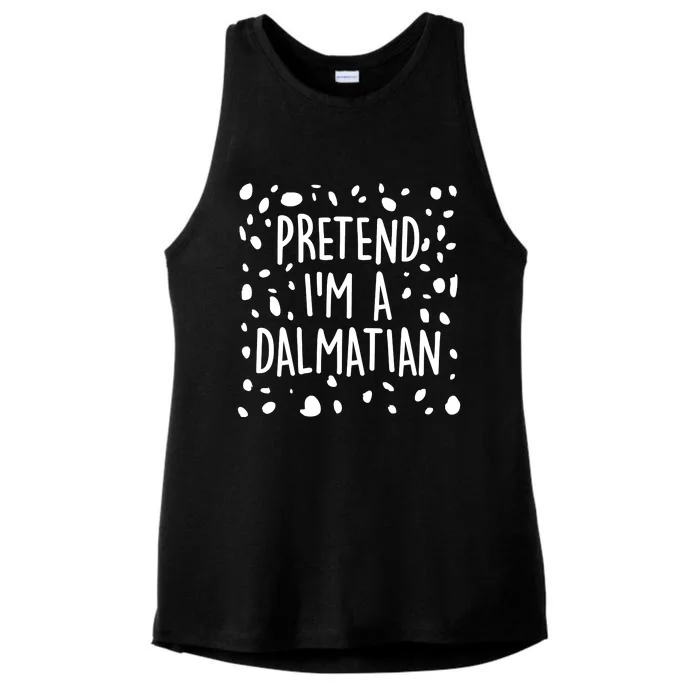 Funny Lazy Halloween Costume Pretend I'm A Dalmatian Ladies Tri-Blend Wicking Tank