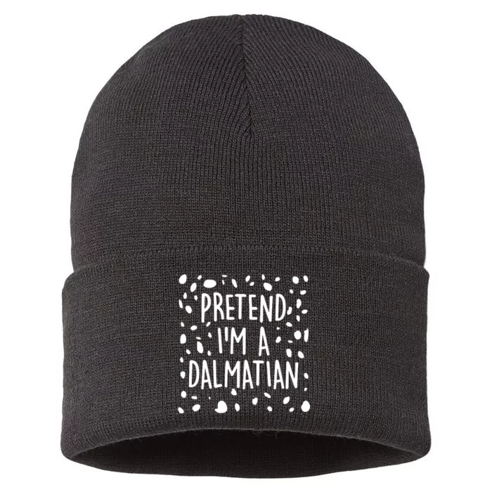 Funny Lazy Halloween Costume Pretend I'm A Dalmatian Sustainable Knit Beanie