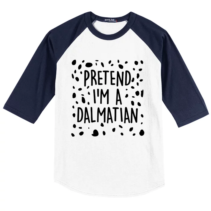 Funny Lazy Halloween Costume Pretend I'm A Dalmatian Baseball Sleeve Shirt