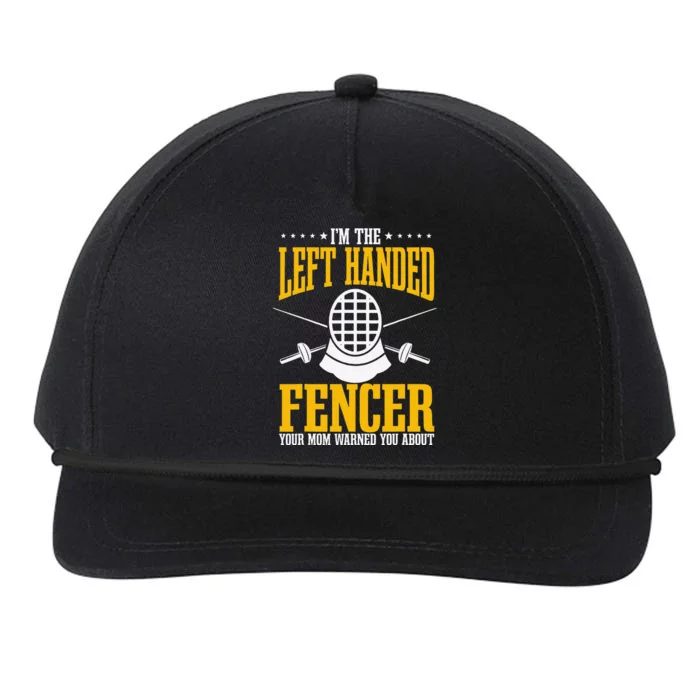 Fencing Left Handed Fencer Sport Fence Foil Epee Sabre Snapback Five-Panel Rope Hat