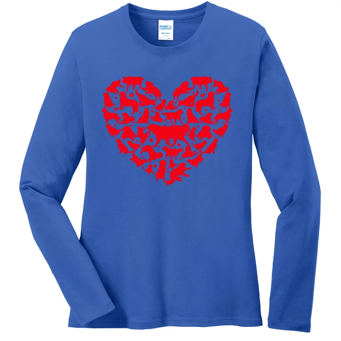 Funny Love Heart Golden Retriever Dog Valentine's Day Funny Gift Ladies Long Sleeve Shirt