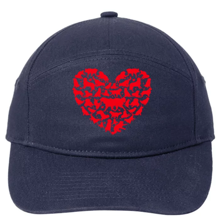 Funny Love Heart Golden Retriever Dog Valentine's Day Funny Gift 7-Panel Snapback Hat