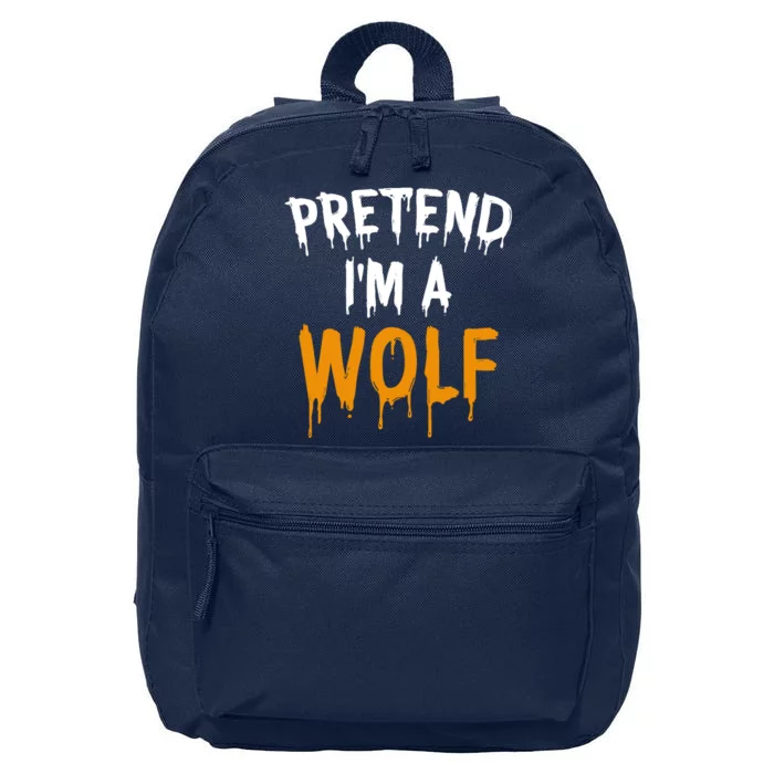 Funny Lazy Halloween Costume Gift Pretend Im A Wolf 16 in Basic Backpack