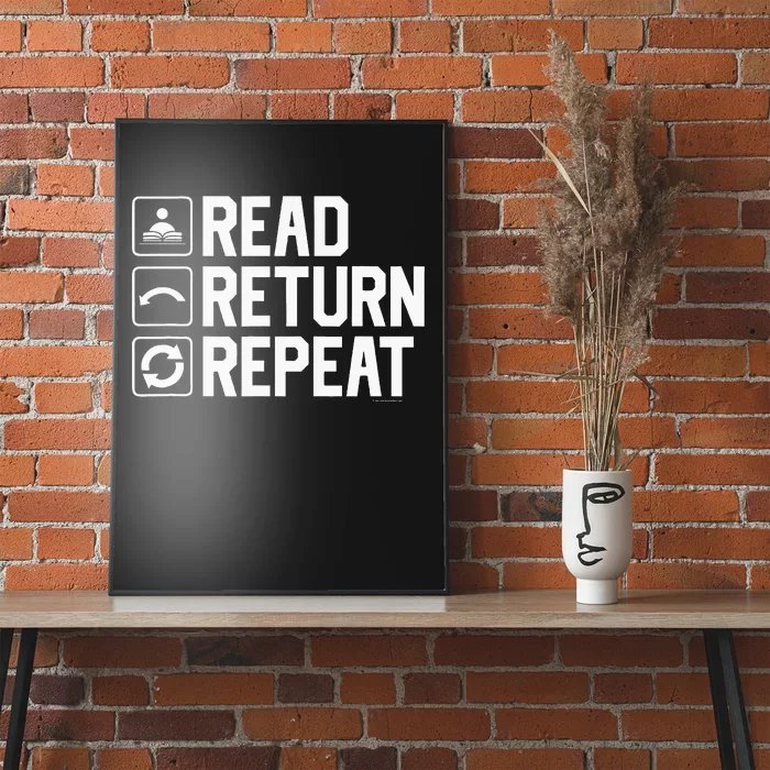 Funny Librarian Humor Read Return Repeat Library Gag Poster