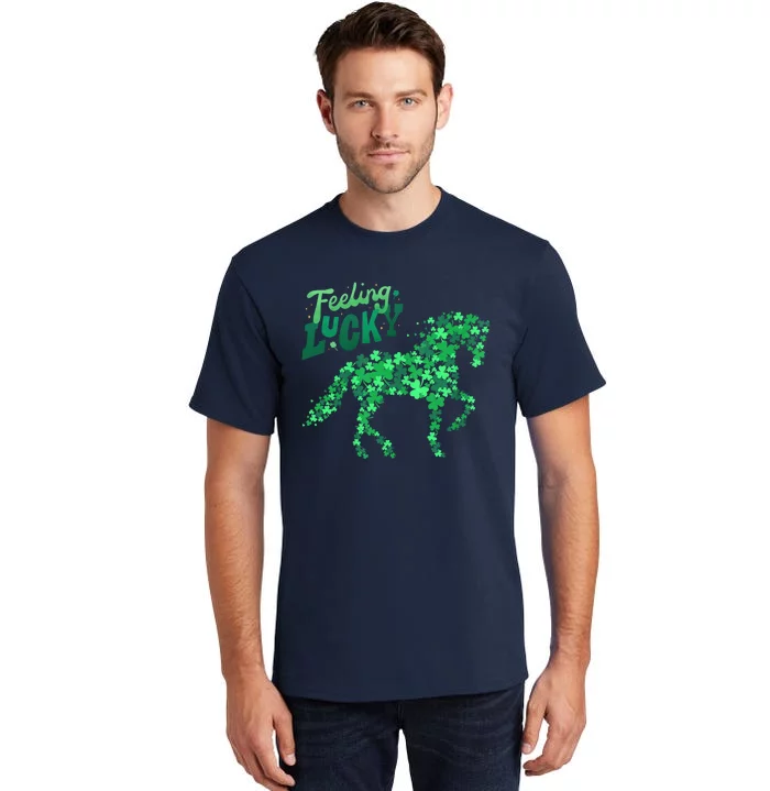 Feeling Lucky Horseback Riding Equestrian For St.PatrickS Day Tall T-Shirt