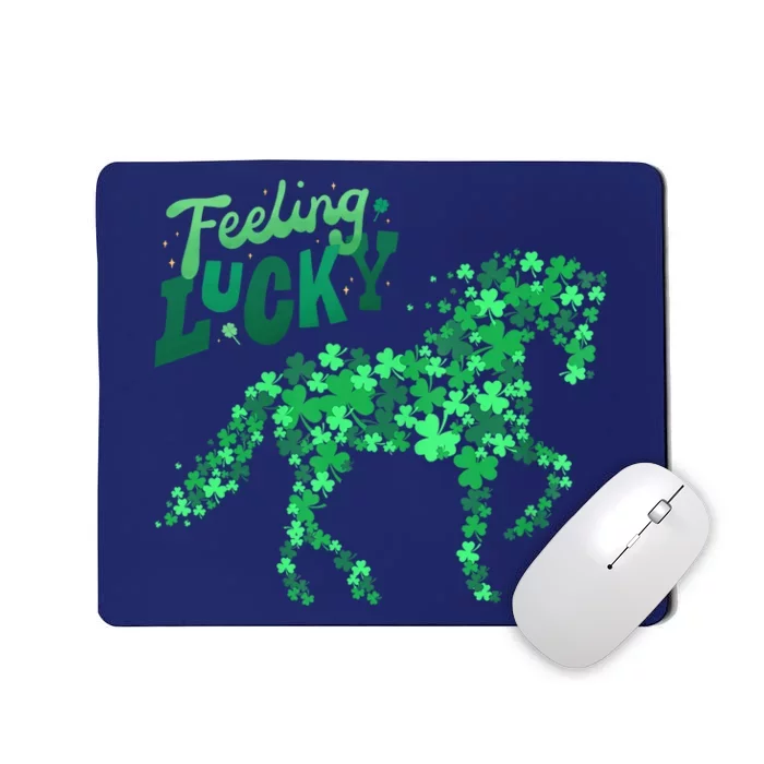 Feeling Lucky Horseback Riding Equestrian For St.PatrickS Day Mousepad